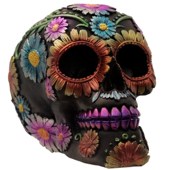 Totenkopf Blumenmotiv Orange