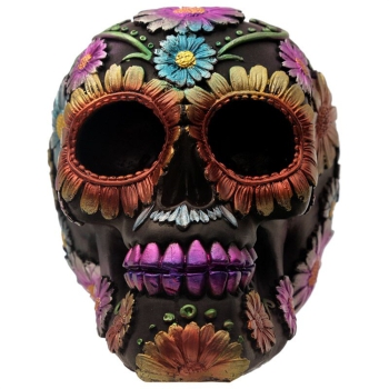 Totenkopf Blumenmotiv Orange
