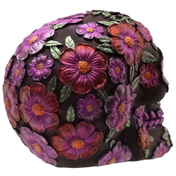 Totenkopf Blumenmotiv Lila