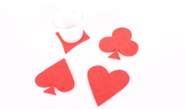 Filz Untersetzer-Set Poker