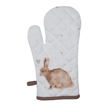 Ofenhandschuh Hase und Herzen