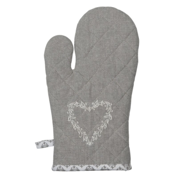 Ofenhandschuh Herz grau