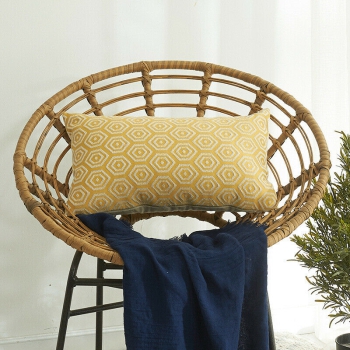 Jacquard Kissenbezug Gelb Muster