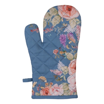 Ofenhandschuh Flowers Blue