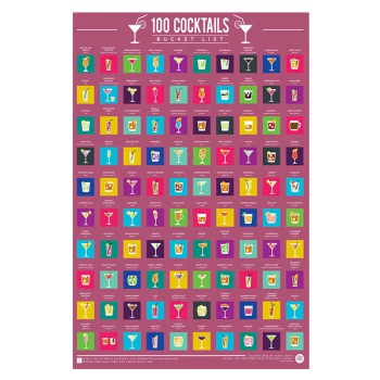 Poster 100 Cocktails Bucket List
