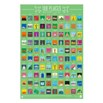 Poster 100 Places Bucket List