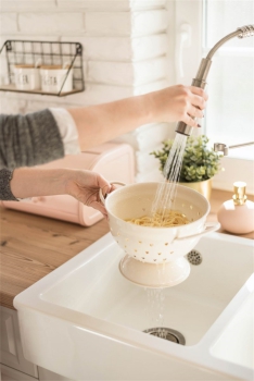 Küchensieb Herz Beige