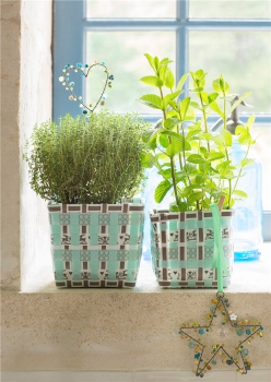 Preview: Perlen Deko am Stiel - Vogel Pastell