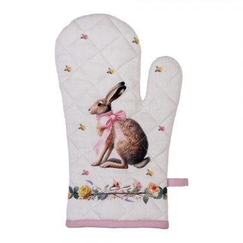 Ofenhandschuh Hase & Rosen Pink