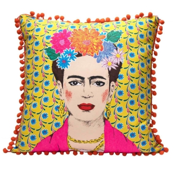 Frida Kahlo Kissen Gelb Version2