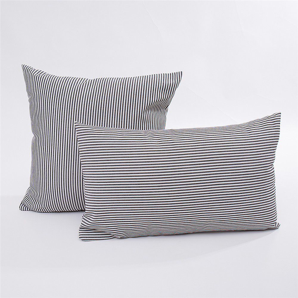 AMZ Kissenbezug Kariert | 45,7 X 45,7 Cm | Leinen-Optik Schwarz | Mit Verstecktem Reißverschluss