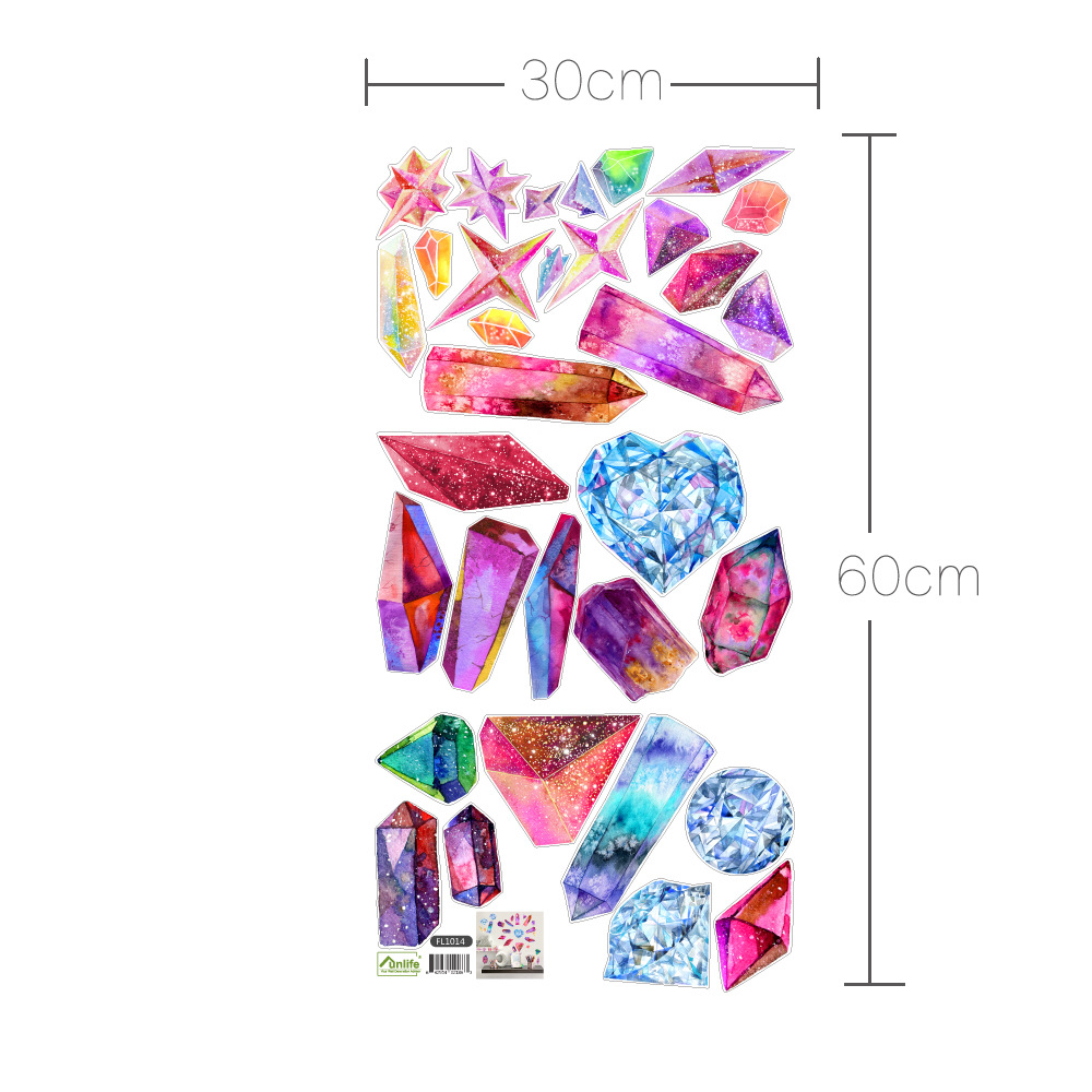 Planetlu*Shop - Edelstein Aufkleber mit funkelnden Kristallen