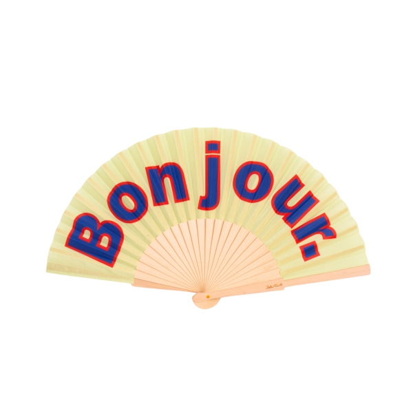 Handfächer Bonjour Gelb