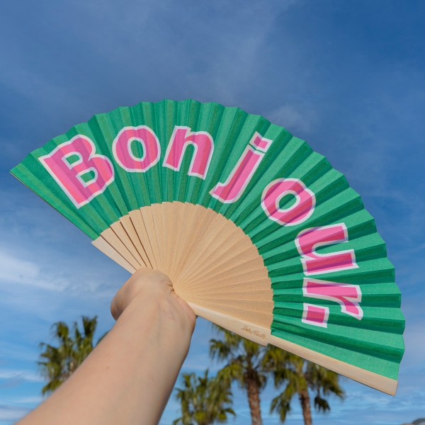 Handfächer Bonjour Grün