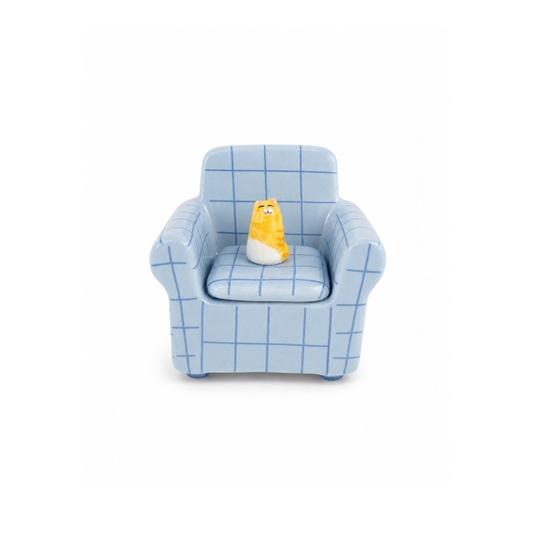Schmuckkasten Sofa mit Katze kariert