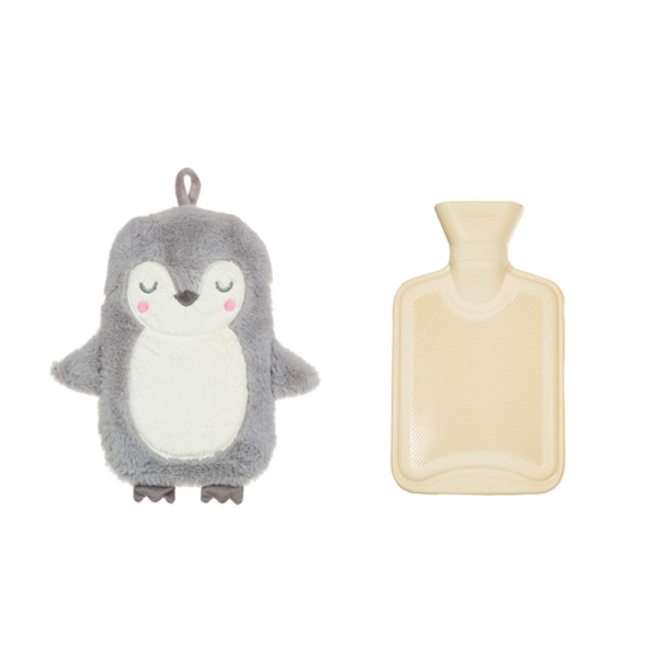 Wärmflasche mit Pinguin Bezug