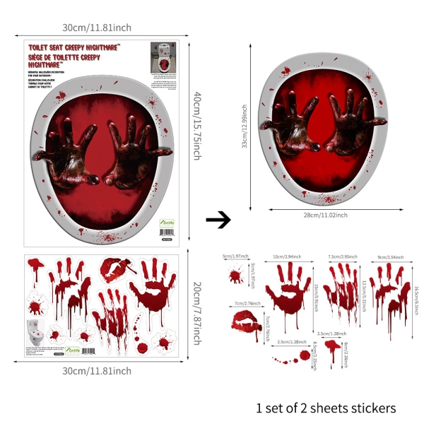 Klodeckel Aufkleber Horror Blut Hände