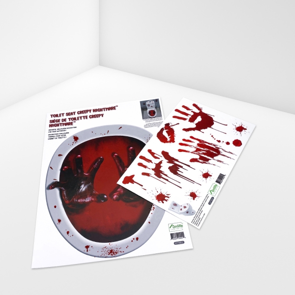 Klodeckel Aufkleber Horror Blut Hände