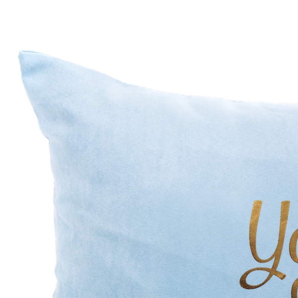 Blauer Kissenbezug Gold Muster