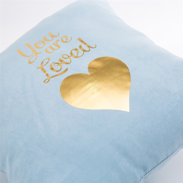 Blauer Kissenbezug Gold Muster