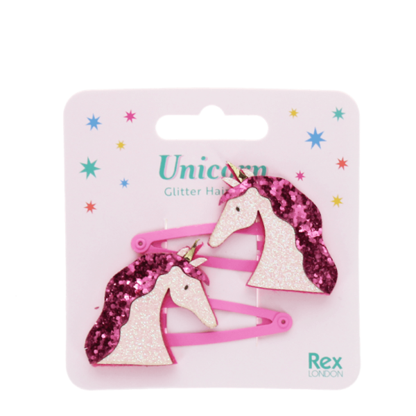 Glitzer Haarspangen Einhorn