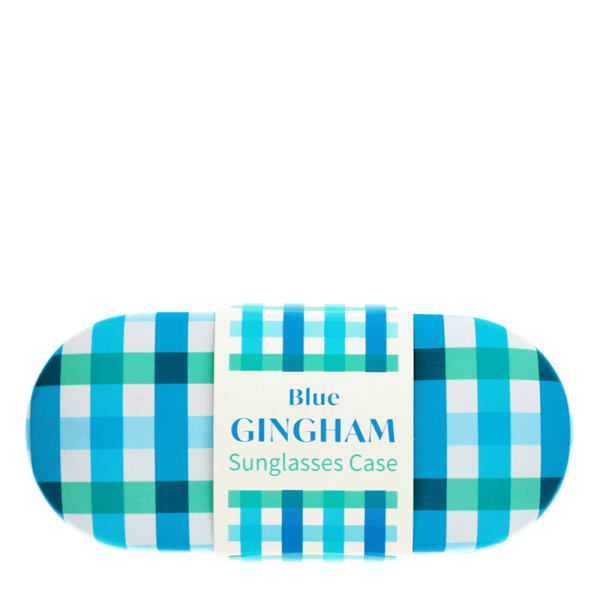 Sonnenbrillenetui Gingham Blau