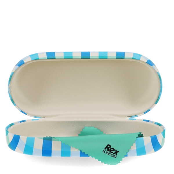 Sonnenbrillenetui Gingham Blau