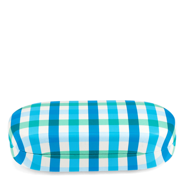 Sonnenbrillenetui Gingham Blau