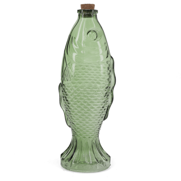Glasflasche 'Grüner Fisch'