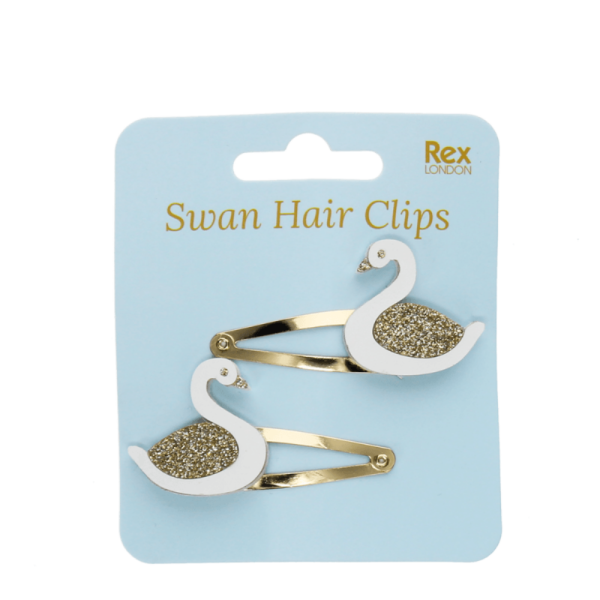 Glitzer Haarspangen Schwan