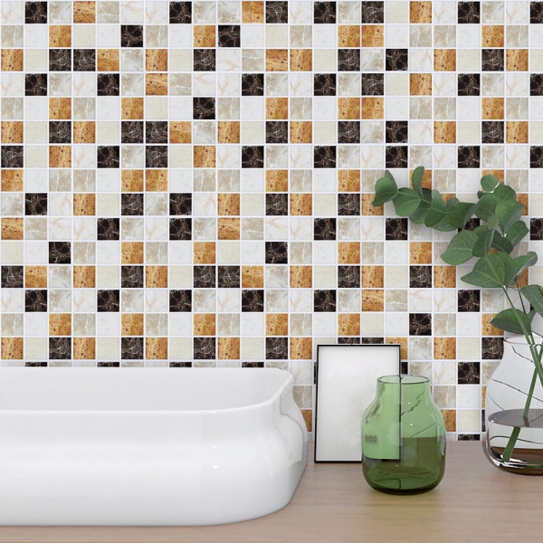 Fliesenaufkleber Mosaik Marmor Braun
