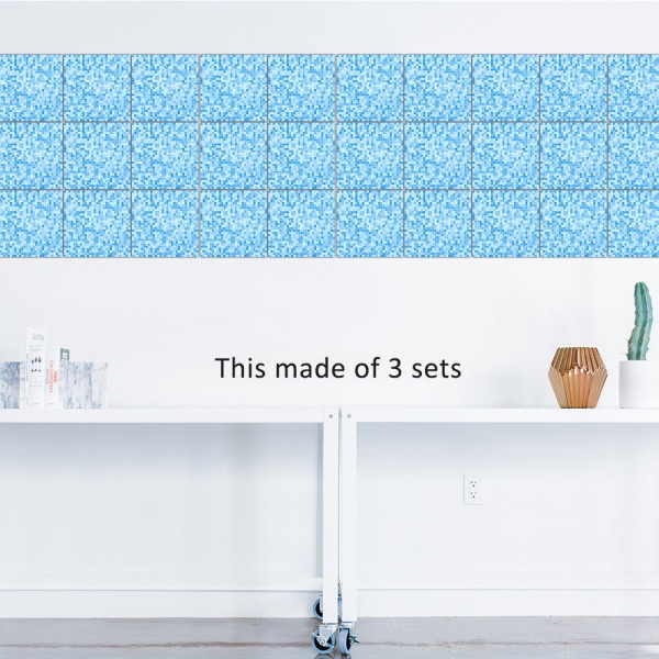 Fliesenaufkleber Mosaik Blau 20x20