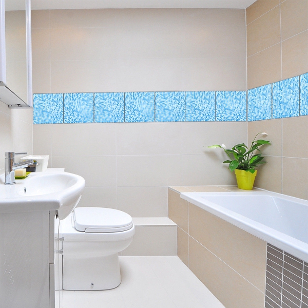 Fliesenaufkleber Mosaik Blau 20x20