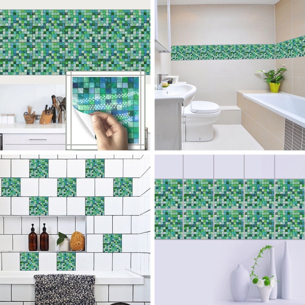 Fliesenaufkleber Mosaik Grün 20x20