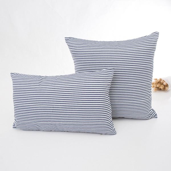 Kissenbezug Blau - Uni / Kariert / Gestreift