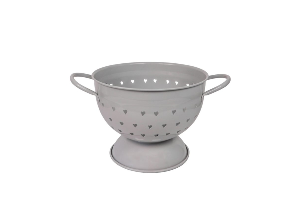 Küchensieb Herz Hellgrau