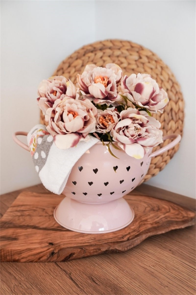 Küchensieb Herz Rosa