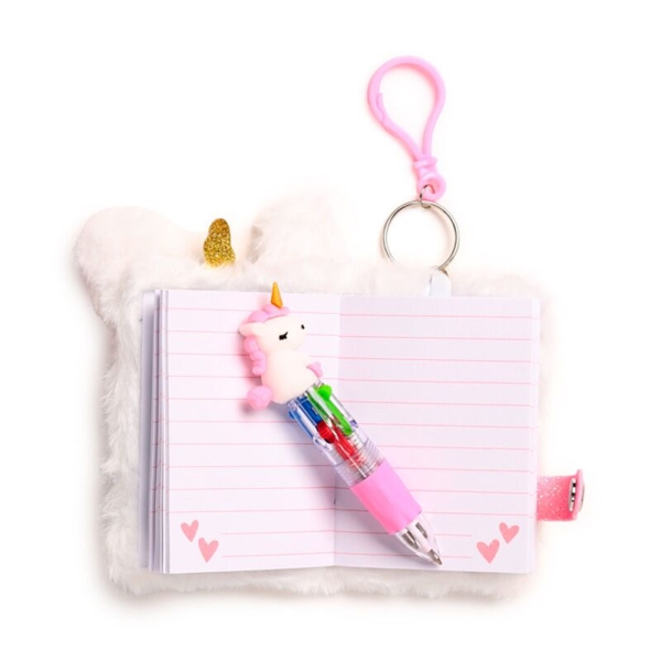 Plüsch Notizbuch & Kugelschreiber Einhorn