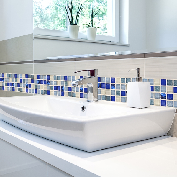 Fliesenaufkleber Mosaik Glas Blau