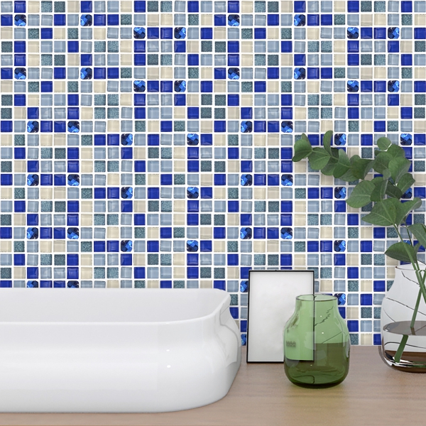 Fliesenaufkleber Mosaik Glas Blau