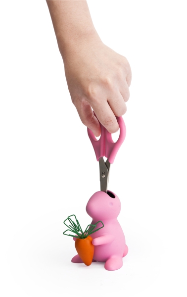 Büroklammerhalter & Schere Desk Bunny Pink