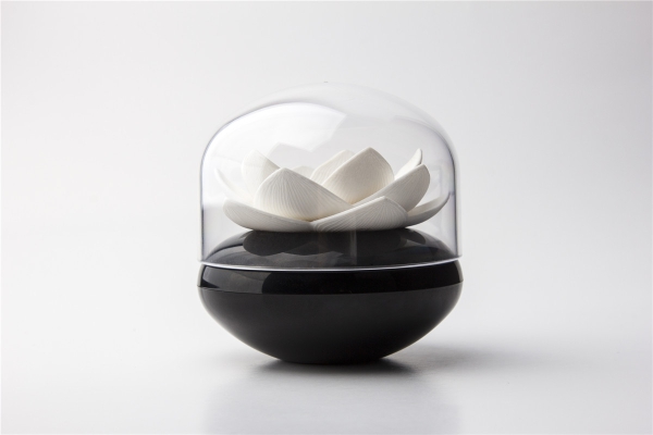 Wattestäbchenspender Lotus Schwarz-Weiß