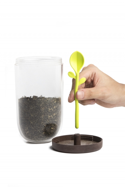 Vorratsdose mit Löffel Sprout Jar Qualy transparent Kaffeedose Dose Behälter 
