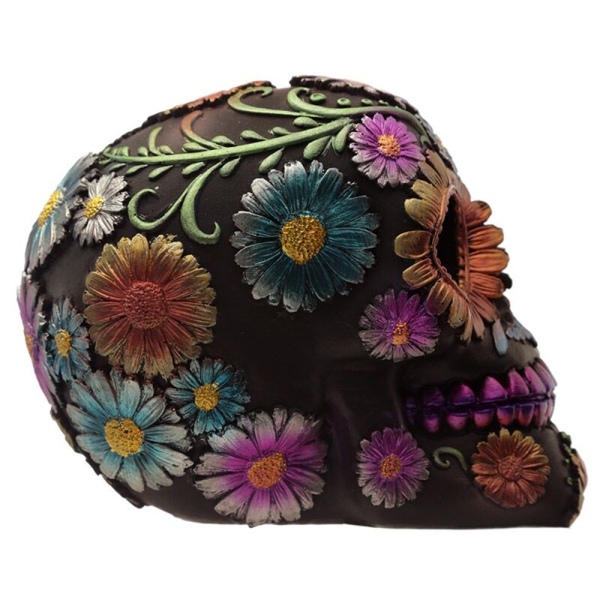 Totenkopf Blumenmotiv Orange