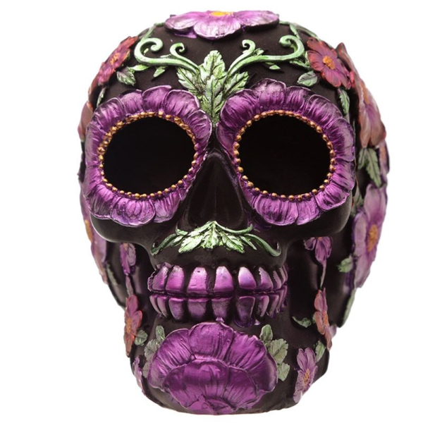Totenkopf Blumenmotiv Lila