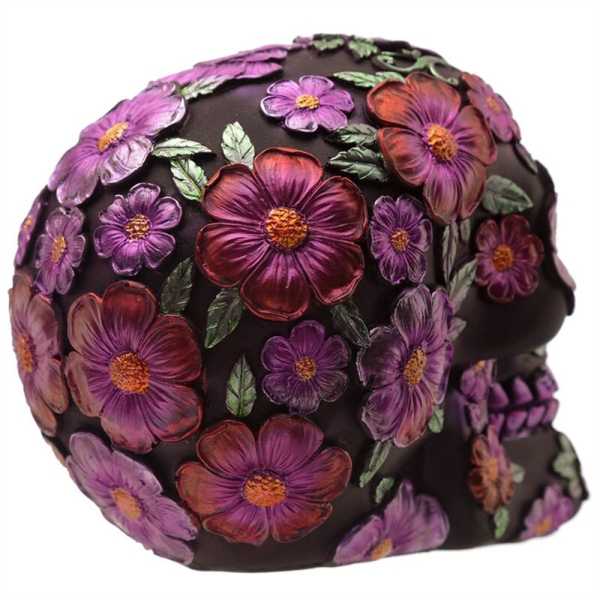 Totenkopf Blumenmotiv Lila