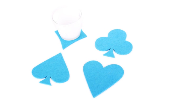 Filz Untersetzer-Set Poker