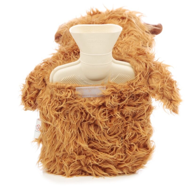Wärmflasche mit Highland Coo Kuh Bezug