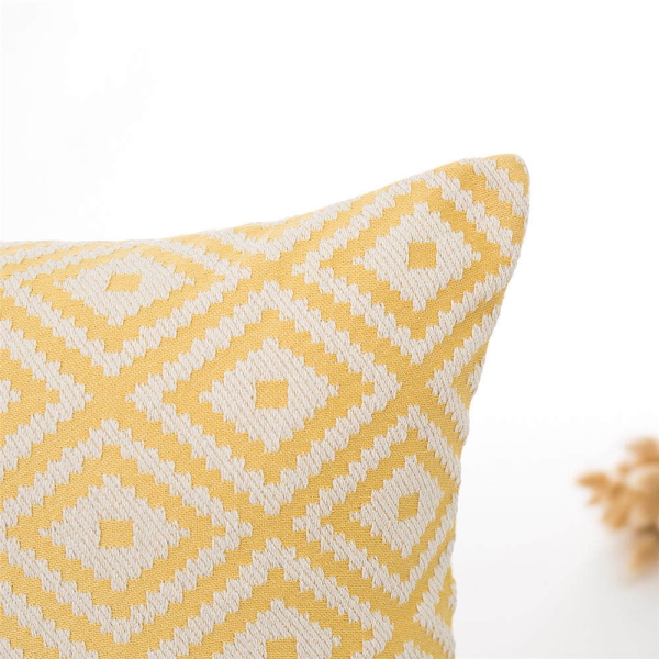 Jacquard Kissenbezug Gelb Muster
