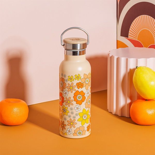 Edelstahl Wasserflasche 70´s Floral